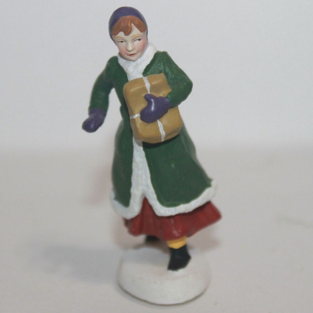 Dept. 56 All Around the Park 2" Christmas Village Replacement Lady with Gift